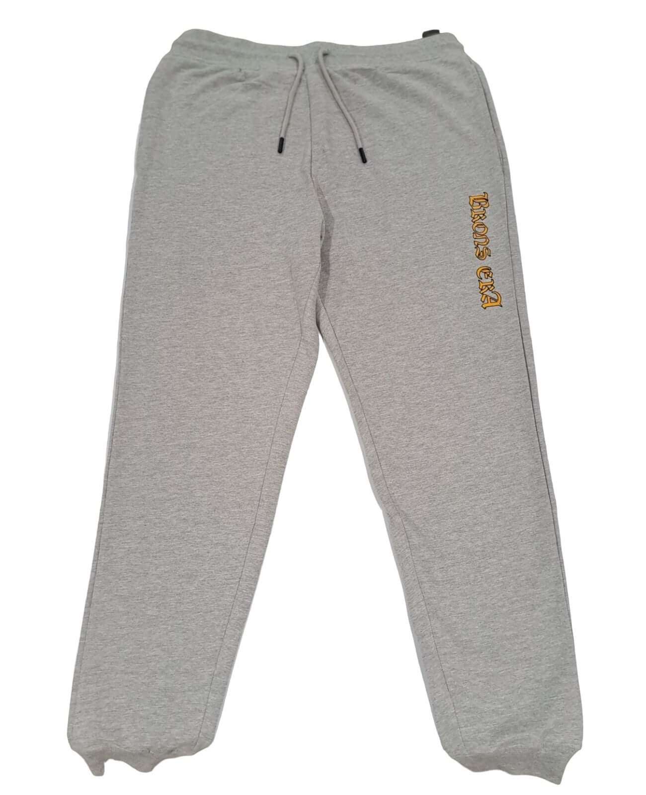 Brons era joggers in grey, made from organic cotton, featuring a relaxed fit and quality construction for versatile styling.